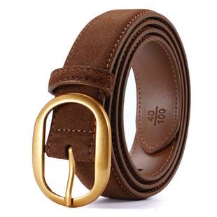 Hot Style Suede Leather Women's Belt Double-Sided Cowhide High-Quality Pin Buckle Leather Trouser Belt Cross-Border Hot-Selling Belt for Women