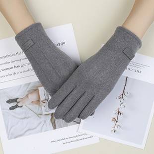 Autumn and Winter Imitation Rabbit Velvet Gloves Women's Bicycle Gloves Spring, Autumn and Winter Touch Screen Warm Sports Cycling Gloves Wholesale