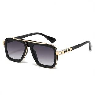 Metal Anti-Uv Sunglasses, Personalized Square Frame Sunglasses for Men and Women, Cross-Border Sunglasses, Trendy Sunshade 1876