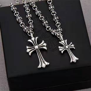 European and American Cross Necklace Jewelry Punk Men's and Women's Vintage Necklace Personality Cast Croix Star Pendant Pendant