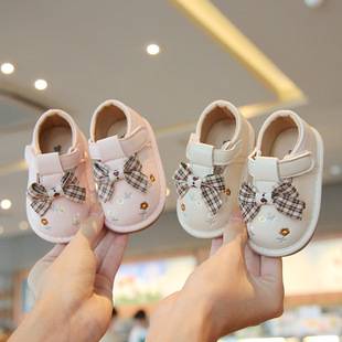 Spring and Autumn Baby Girl Squeaky Shoes, Soft-Soled Toddler Shoes, Infant Princess Shoes, Closed-Toe Non-Slip Single Shoes with Bow