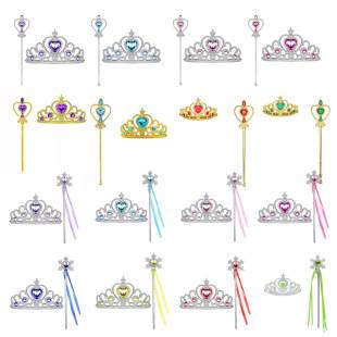 Ice and Snow Crown Love Snowflake Wand Set Fairy Tale Elsa Jasmine Princess Children's Magic Wand One Piece Wholesale Luxury
