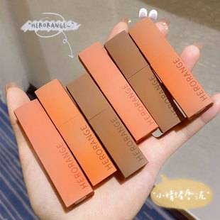 Herorange Little Emotional Lip Mud Velvet Matte Matte Not Easy to Fade Lip Glaze Lipstick Student Style Female Domestic Product