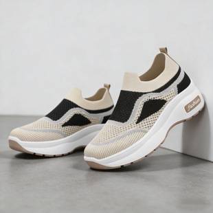 Foreign Trade Women's Shoes 2026 Spring and Autumn New Casual Sports Shoes with Hidden Height Increase, Breathable, Thick-Soled, Dirt-Resistant High Heels