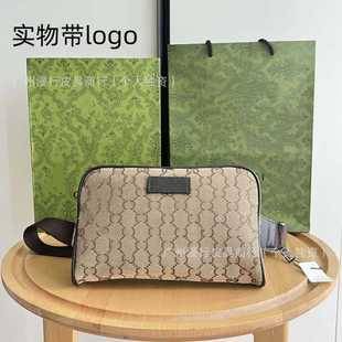New Classic Canvas Presbyopic Messenger Women's Bag Genuine Leather Shoulder Bag Chest Bag Export Supply Physical with Logo