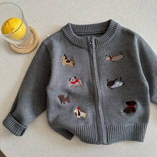 Customized Processing of Kidsren's Category a Sweaters, Autumn and Winter Cartoon Puppy Sweater Tops, Baby Outer Sweaters and Jackets, Trendy