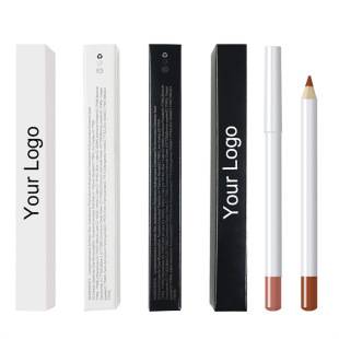 Cross-border matte lip liner, smooth application, waterproof, white wooden lipstick pencil, 22 colors, no logo