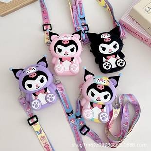 Cartoon Children's Silicone Coin Purse Cute Kuromi Crossbody Bag Little Girl Mini Bag Children's Bag