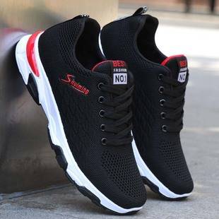 Dropshipping 2024 New Men's Shoes Breathable Casual Black Men's Shoes Running Shoes Soft Sole Shoes Mesh Sports Shoes
