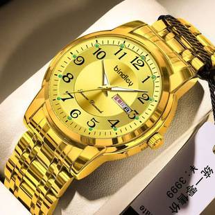 Temu Export Hot Selling Men's Watch Men's 2025 New Waterproof Luminous Calendar K-Style Waterproof Quartz Watch