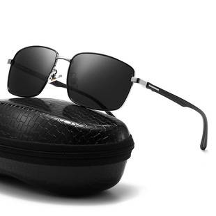 New Metal Polarized Sunglasses, Fashionable Cycling Glasses for Trendy Men, Square Driving Sunglasses with TR Legs