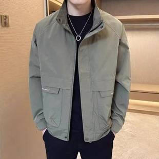 Factory Direct Sale 2026 Original Quality Men's Versatile Casual Jacket Thin Simple Stand Collar Workwear Jacket Trendy Brand