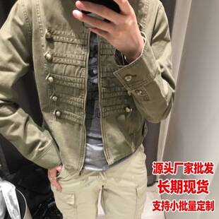 Factory wholesale women's clothing cross-border supply: women's zip-up jacket, spring and autumn short jacket, European and American street fashion casual top