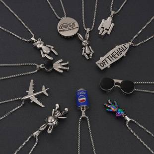 Korean Style Titanium Steel Hip-Hop Necklace Children's Fashion Street Dance Personality Accessory Unisex Versatile Sweater Chain Children's Small Gift