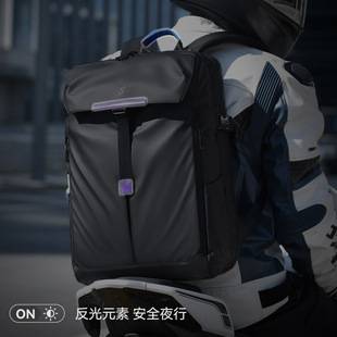 Men's Fashionable Travel Backpack with Reflective Strips, Trendy and Functional, Large Capacity, Motorcycle Computer Backpack