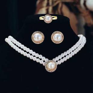 Korean-Style Bridal Pearl Necklace, Double-Layered, Simple Style, Vintage French Elegance, Fresh and Versatile, Suitable for Outings and Wedding Accessories