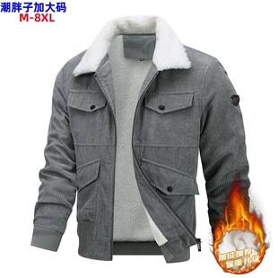 New coat men's winter clothing middle-aged and elderly lapel jacket fleece-lined thickened casual large warm frock top