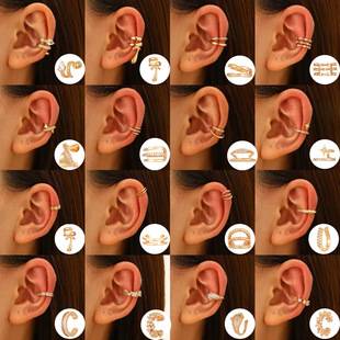 European and American Cross-border Ear Clip Hole-free Light Luxury High-end Ear Bone Clip Hole-free Women's Personalized Style Simple Zircon Earrings