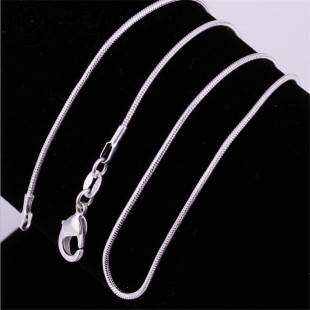 Cross-Border New Accessories 1mm Snake Bone Chain Silver-Plated Snake Chain European and American Women's Chain Necklace Cross-Border New Accessories Sweater Chain