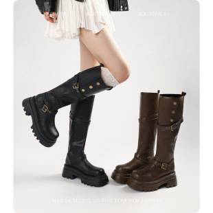 Plus-Size Women's Long Boots 2025 New Thick-Soled Boots for Wide Calves, Knee-High Boots, Large Size Women's Boots Size 41