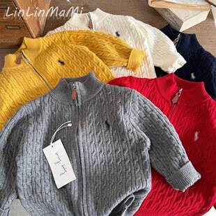 Cross-border children's sweaters 2026 spring and autumn new style boys' knitwear baby and toddler cardigan zippered sweaters wholesale