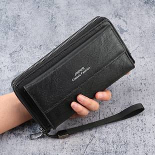 Cross-Border New Men's Wallet with Multiple Card Slots, Long Wallet, Large Capacity Zipper Buckle Clutch Bag, Mobile Phone Bag Wholesale