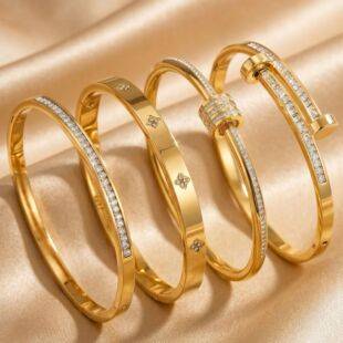 Directly Supplied from the Manufacturer, Stainless Steel Bracelets Are a Hot Seller Across Borders, Titanium Steel Bracelets, European and American Fashion Gold-Plated 18K Non-Fading Bracelets