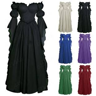 Cross-Border New Medieval Palace Dress Women's Retro Dress European and American Stage Performance Long Skirt Costume