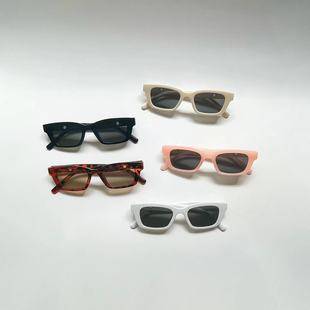 2023 Children's Sunglasses Retro Rectangular Street Photograph Baby Sunglasses Trendy Boys and Girls Cool Black Cat Eye Personalized Baby