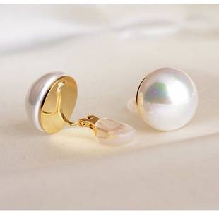 Big Pearl Ear Clip Earrings 2022 New Fashionable Retro Light Luxury High-end Elegant Earrings Bride