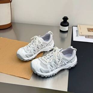 Popular Thick-Soled Dad Shoes for Women, Thin Mesh Breathable Style, 2026 Summer New Outdoor Hiking Running Sneakers Trendy