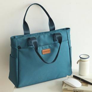 Waterproof Oxford Canvas Bag Men's Business Computer Handbag 2025 New Women's Work Commuter Hand-Held Document Bag