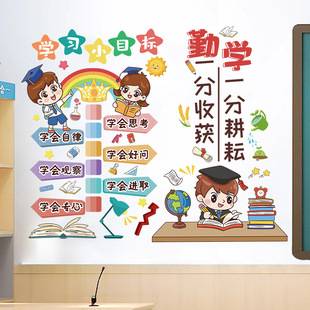 Classroom decoration culture wall stickers primary school class convention wall stickers creative inspirational learning slogan wallpaper self-adhesive