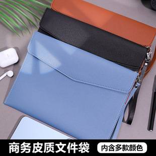 Cross-border A4 document bag with handle, leather file bag with handle, business briefcase with custom logo