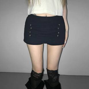 2026 European and American cross-border summer new style comfortable casual trendy low-waist buttoned niche slim-fit mini skirt for women