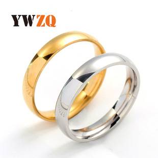 Cross-border accessories titanium steel ring 4mm arc smooth couple stainless steel fine beauty ring ring jewelry female manufacturers