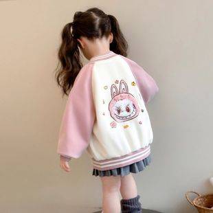 Girls' Fashion Jacket Spring and Autumn Stylish Baby Girl Baseball Jacket Children's Outerwear New Trendy