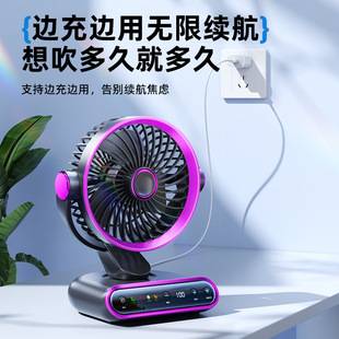 Clip-on USB Small Fan Mini Student Dormitory Portable Night Light Charging Fan Desktop Light Tone Clip Electric Fan