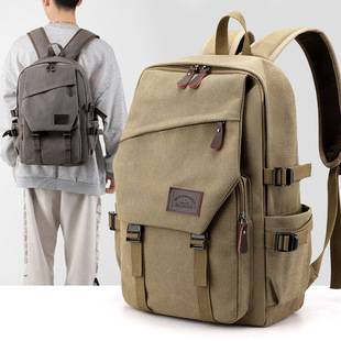 Cross-border new leisure large capacity backpack outdoor men's travel bag fashion vintage canvas shoulder bag men wholesale