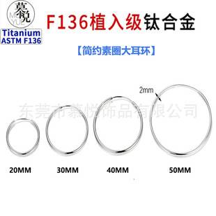 F136 Titanium Alloy Earrings, Large Hoop, Simple Design, Thin Hoop, Plain Hoop Earrings for Women, Exquisite, Light Luxury, High-End Feel, Versatile