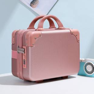 Retro Suitcase 14inch Makeup Case with Password Lock to Store Souvenirs with Printable Logo Small Suitcase
