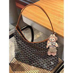Guangzhou Ding Edition dog tooth pattern hobo bag, shoulder bag, tote bag, large capacity, printed, versatile tote bag