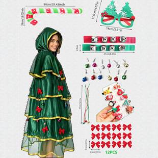 New Christmas Adult Cosplay Green Christmas Tree Halloween Role-Play Elf Christmas Tree Costume