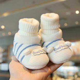 Baby Shoes, Baby Autumn and Winter Socks, Warm Fleece-Lined and Thickeneded Toddler Shoes, Soft Soles to Prevent Falling Off, Socks for Boys and Girls Aged 0-1 Years Old