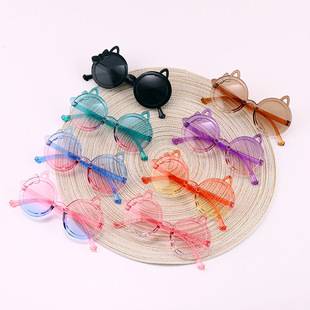 2025 New Children's Sunglasses Cute Fashion Matching Kitten Children's Glasses Cartoon Candy Color Baby Sunglasses