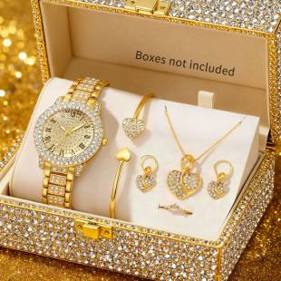 Cross-Border Hot-Selling Starry Sky Stone Women's Watch Set, Casual and Fashionable Women's Wristwatch, Direct from the Source Factory, Wholesale