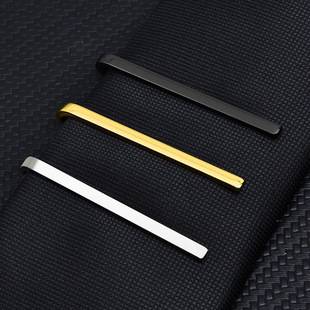 High Quality Copper Korean Style Narrow Tie Clip Fashionable Men's Dress Business silver Black Thin Clip Wedding Small Tie Clip Trendy