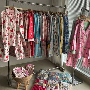Highly Recommended~ Exported Light Luxury Pajamas, Spring and Autumn Brushed Cotton Pajamas for Women, Long-Sleeve Long-Pants Loungewear Pajama Set