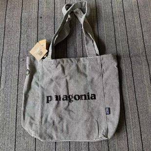 2024 New Artistic patagonia Bag Casual Striped Design Canvas Shoulder Bag All-match Tote Bag