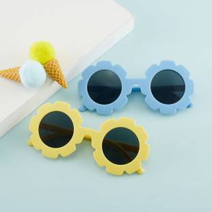 New Floral Sunglasses for Children, Tire Flower Sunglasses Wholesale, Fashionable Trendy Cross-Border Hot-Selling Baby Sunglasses